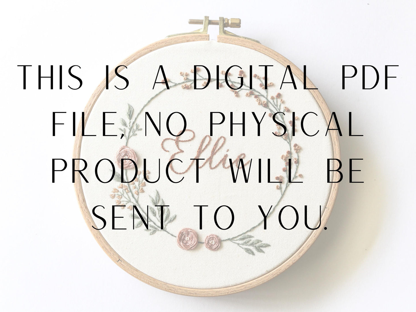 Wildflower wreath + name PDF Pattern