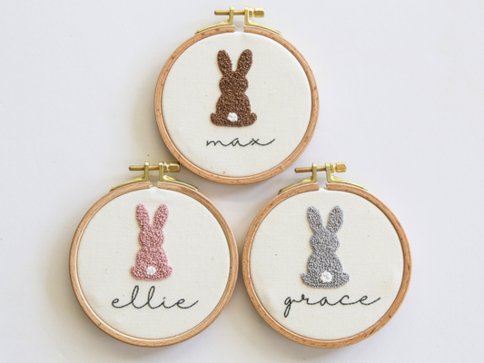 Minimal Easter bunny + name PDF pattern