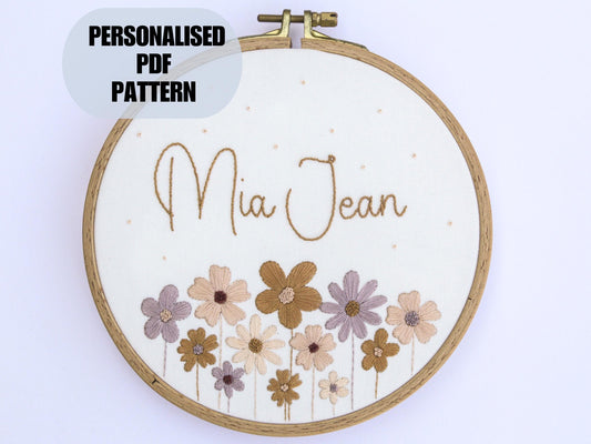 Muted Floral + Name PDF Pattern