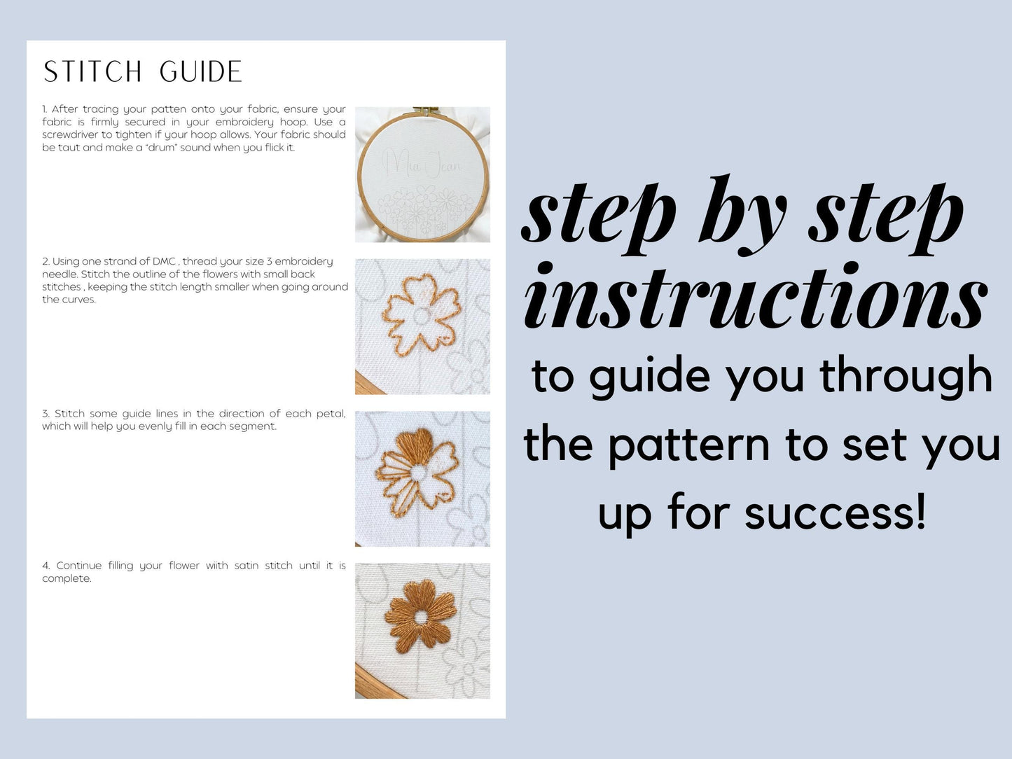 Muted Floral + Name PDF Pattern