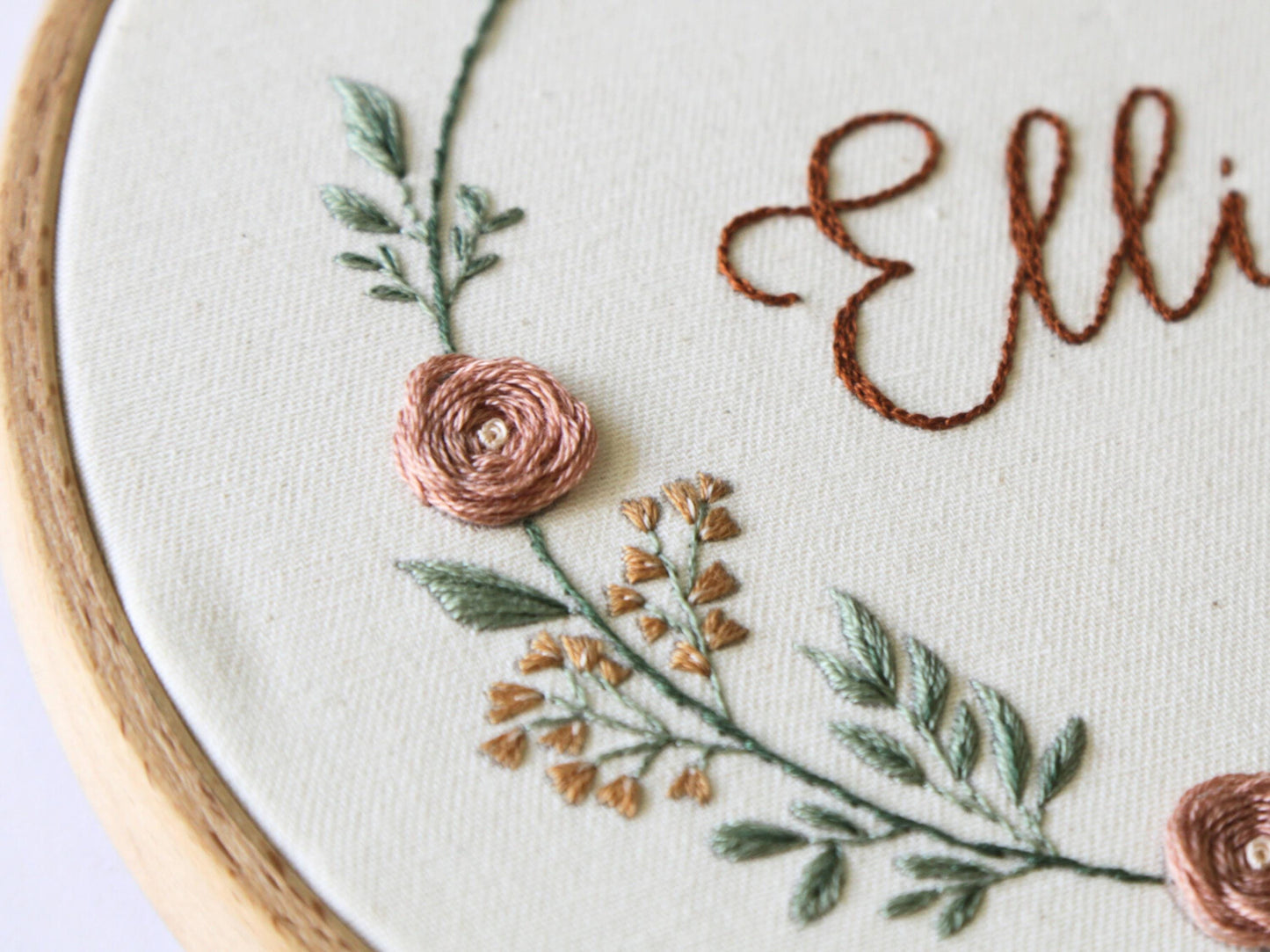 Wildflower wreath + name PDF Pattern