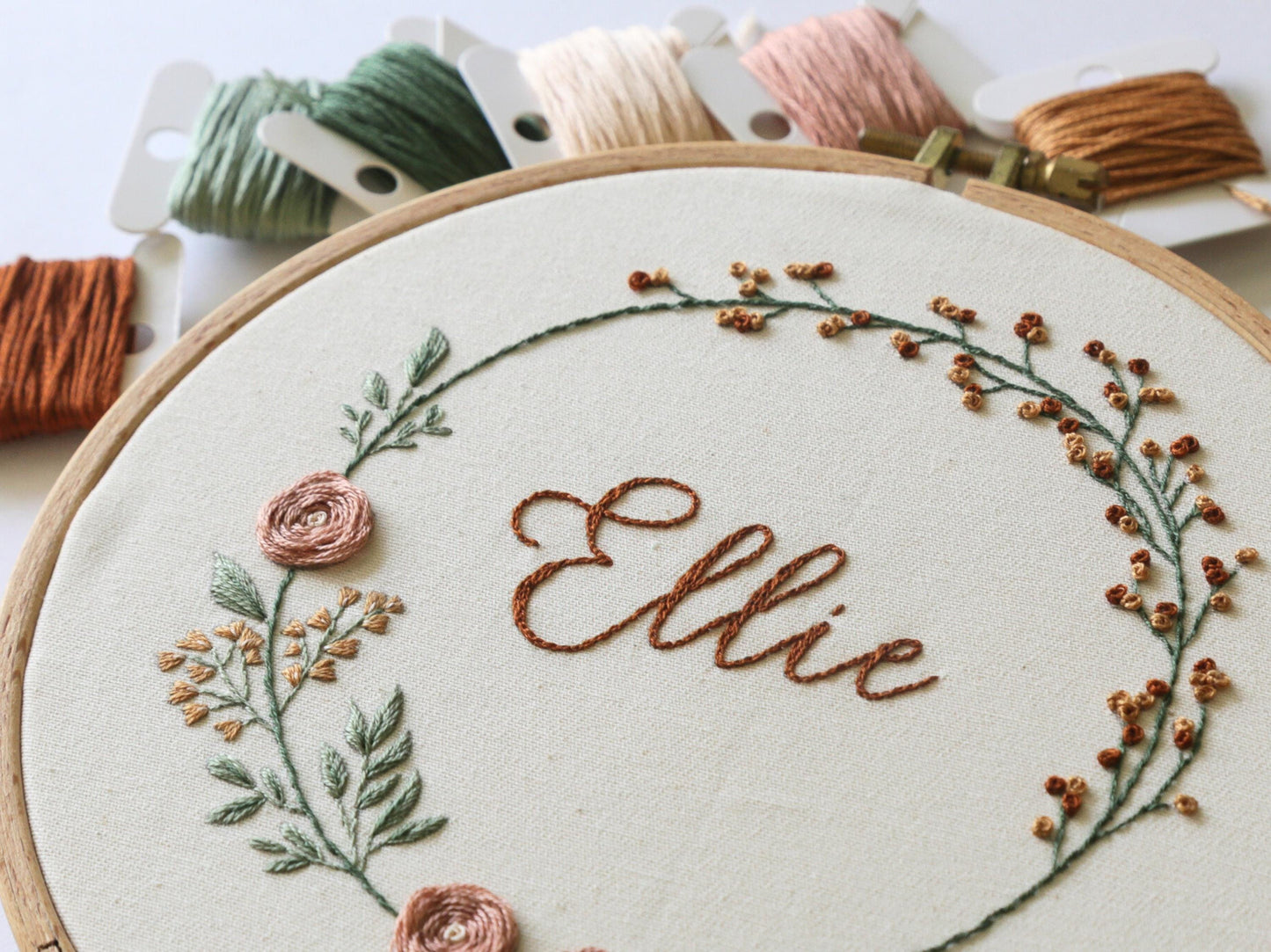 Wildflower wreath + name PDF Pattern