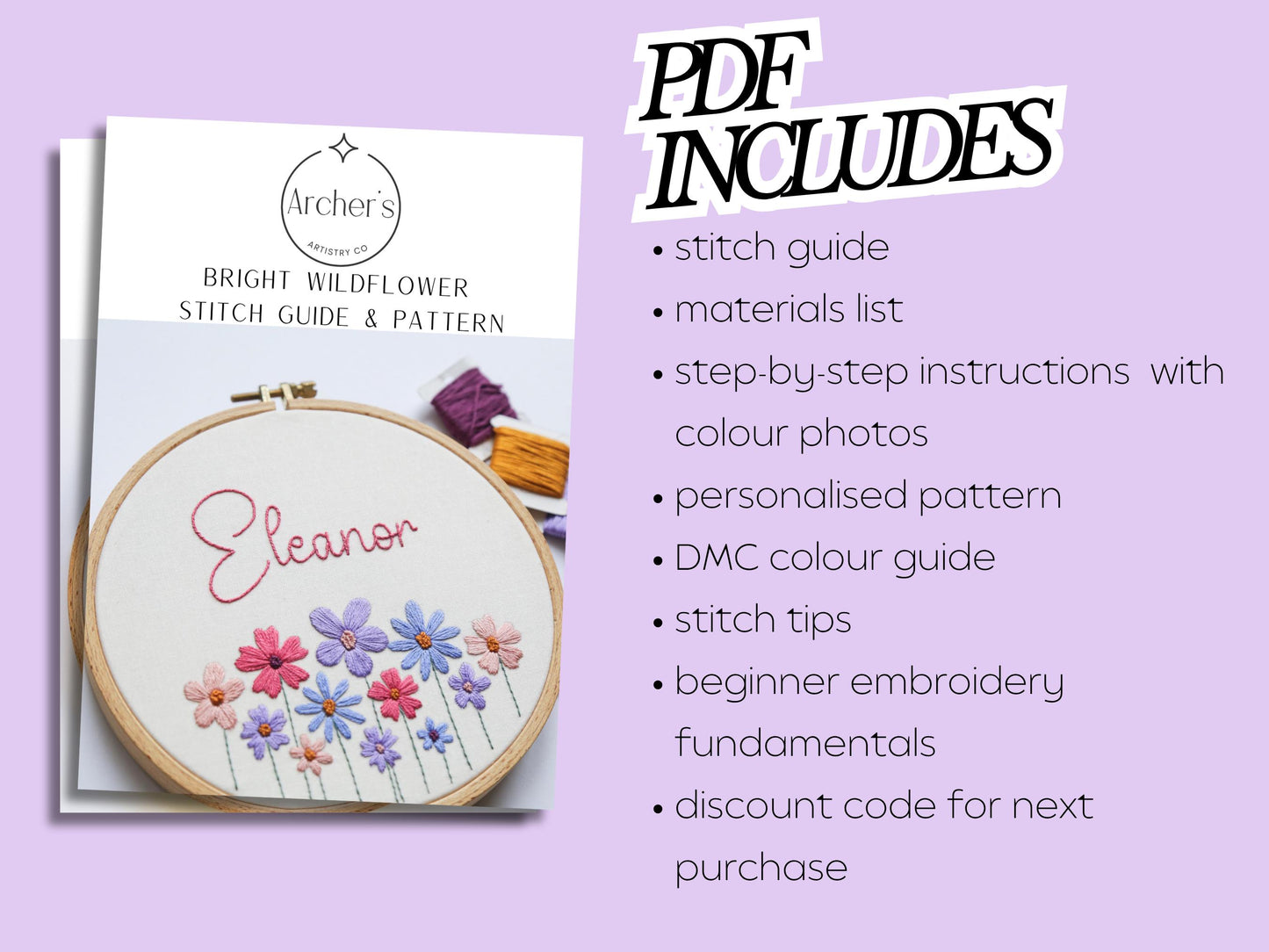 Bright Floral + Name PDF Pattern