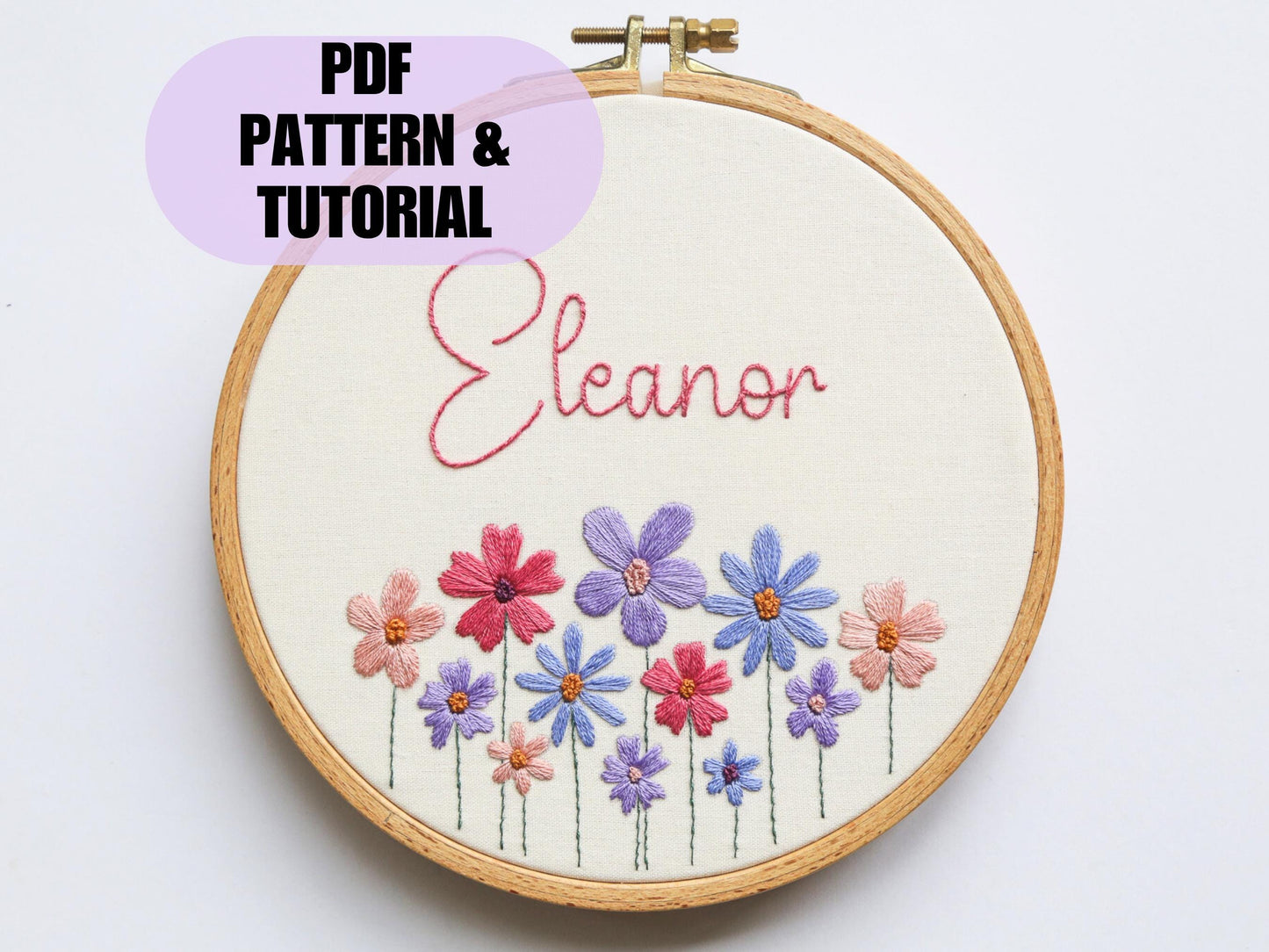 Bright Floral + Name PDF Pattern