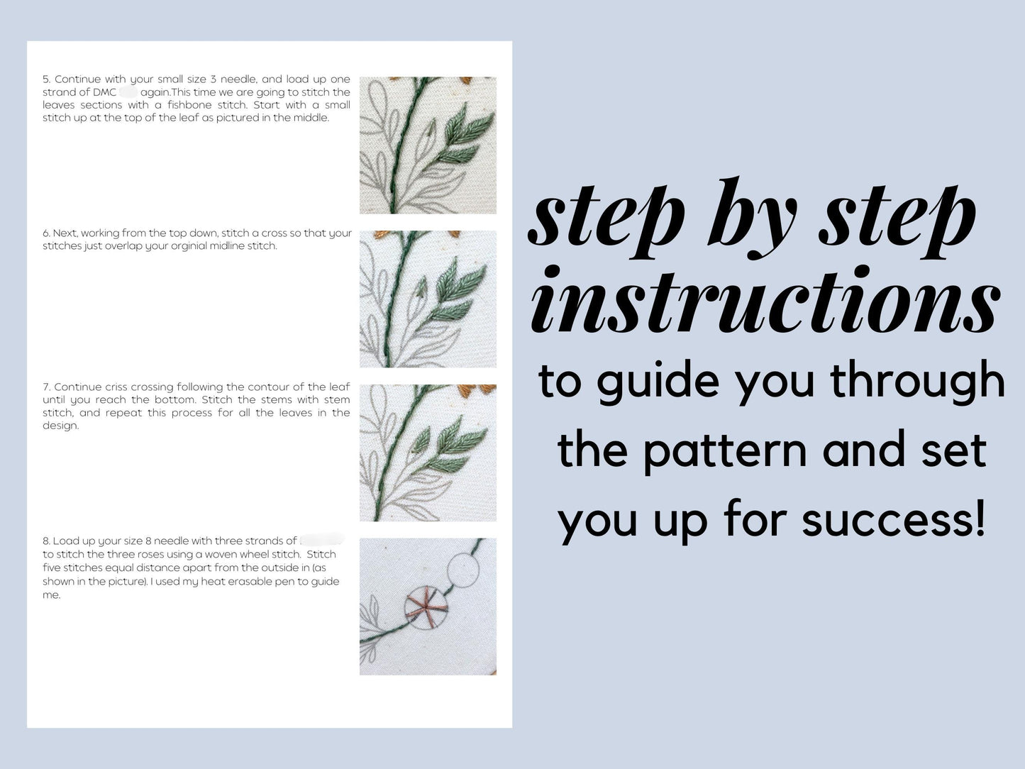 Wildflower wreath + name PDF Pattern