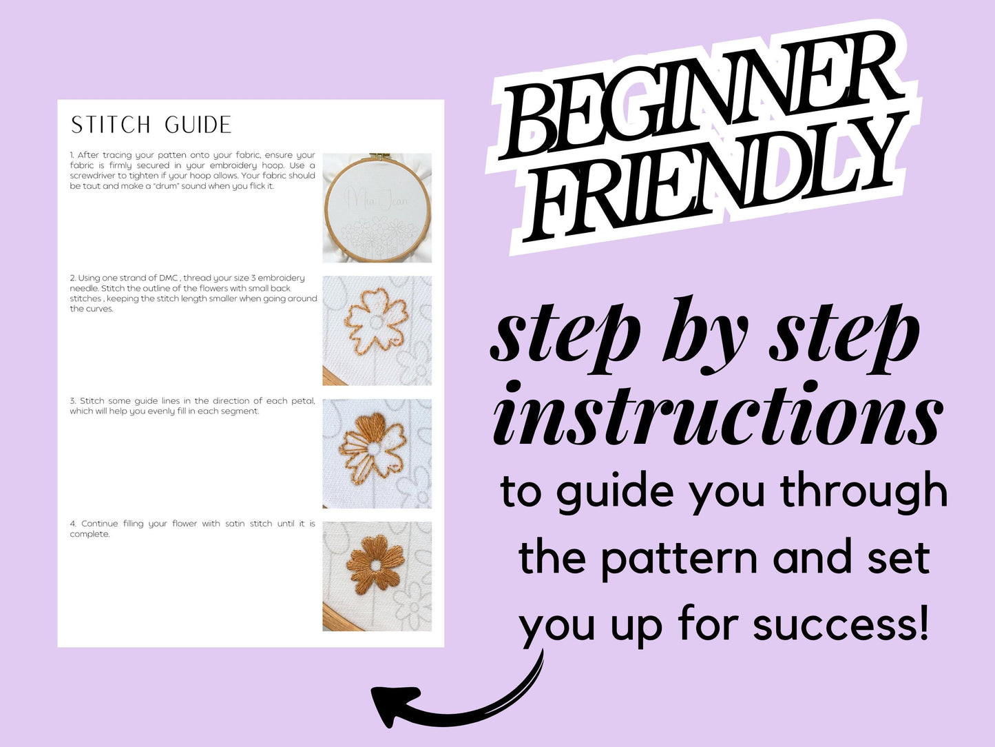 Bright Floral + Name PDF Pattern