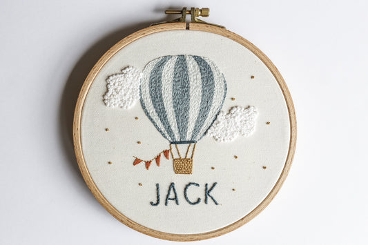 Hot Air Balloon + Name PDF Pattern