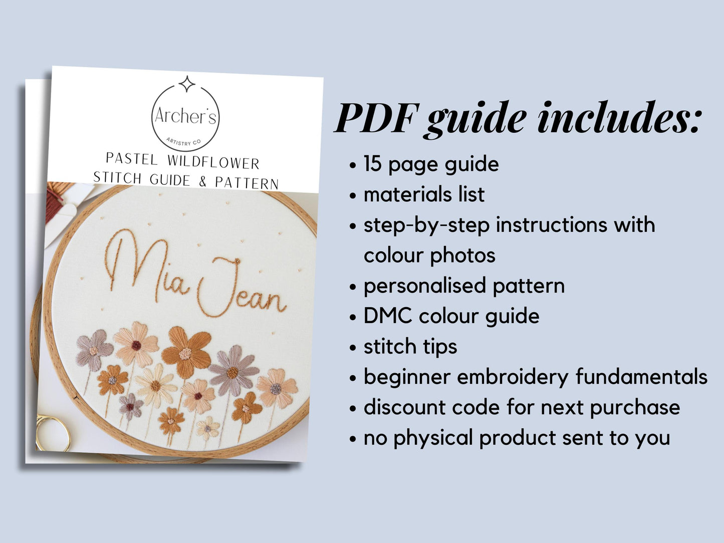 Muted Floral + Name PDF Pattern