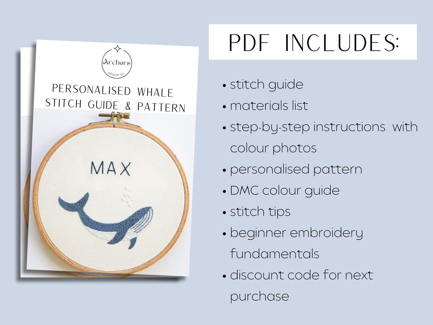 Blue Whale + Name PDF pattern