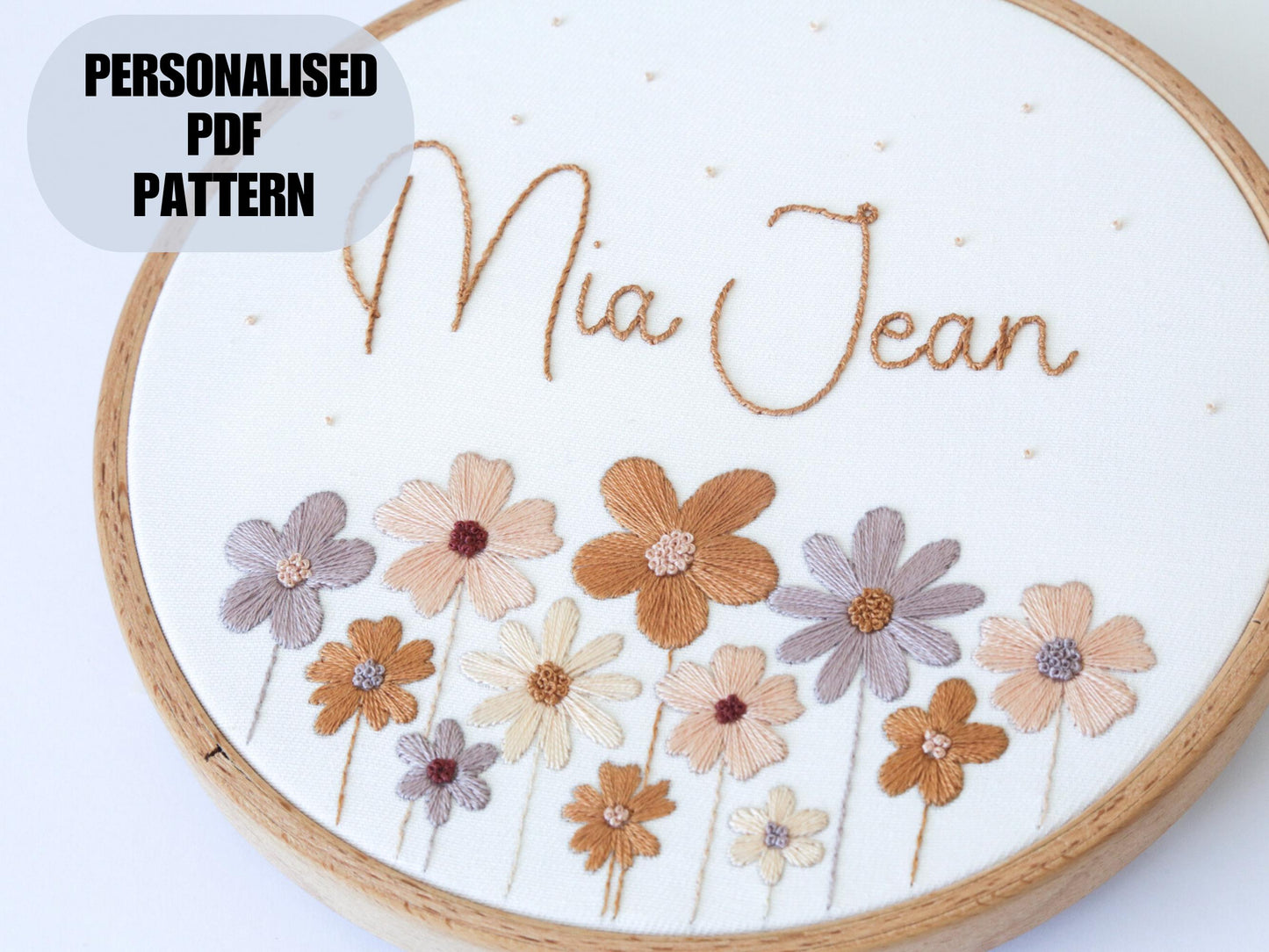 Muted Floral + Name PDF Pattern